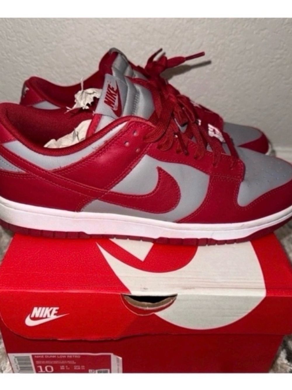 Nike Men’s Low-Top Sneakers - Red/Grey